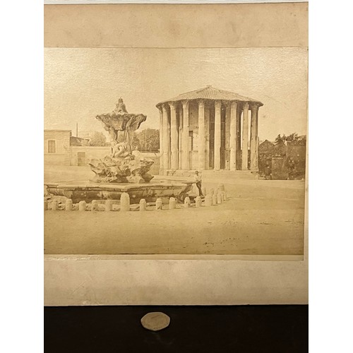 74 - Ephemera, a C19th photographic print of Temple of Vesta, part of a collection of Grand tour images m... 