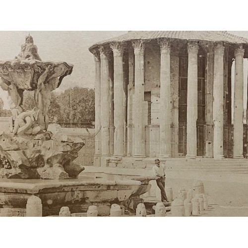 74 - Ephemera, a C19th photographic print of Temple of Vesta, part of a collection of Grand tour images m... 