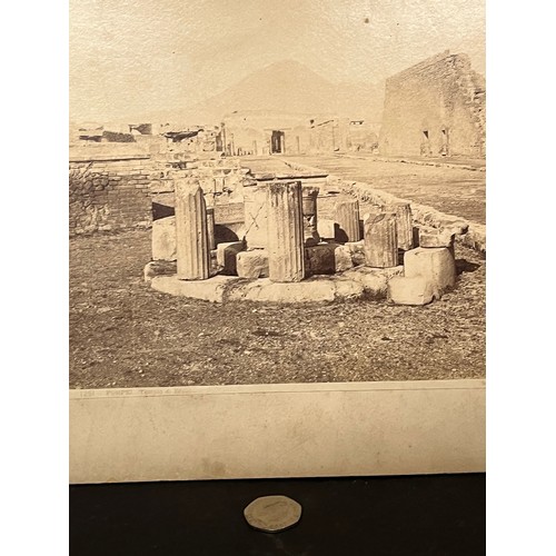 75 - Ephemera, a C19th photographic print of Temple de Ercole Pompei, part of a collection of Grand tour ... 