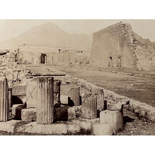 75 - Ephemera, a C19th photographic print of Temple de Ercole Pompei, part of a collection of Grand tour ... 