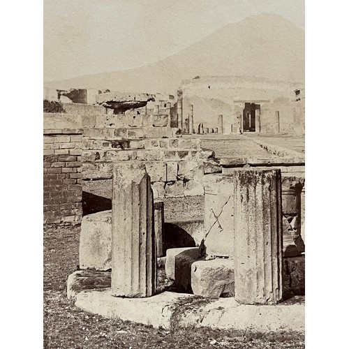 75 - Ephemera, a C19th photographic print of Temple de Ercole Pompei, part of a collection of Grand tour ... 