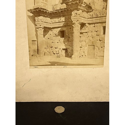 76 - Ephemera, a C19th photographic print of Temple of Minerva, part of a collection of Grand tour images... 