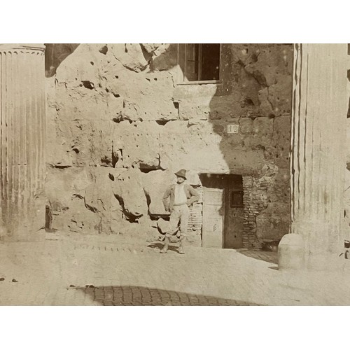 76 - Ephemera, a C19th photographic print of Temple of Minerva, part of a collection of Grand tour images... 