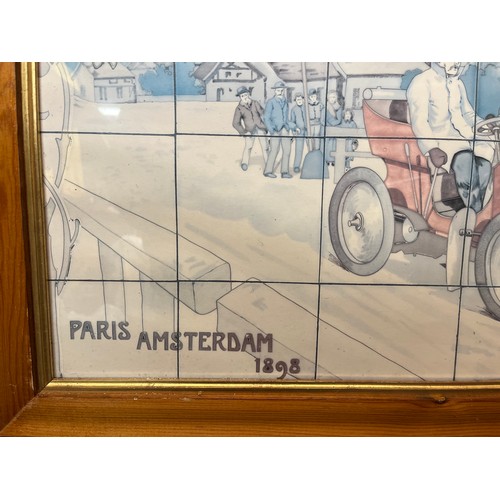 54 - Ephemera, Automobilia, a large framed print of one of the tiled panels from the Michelin building on... 