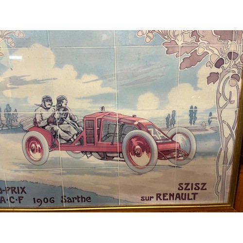 55 - Automobilia, a large framed print of one of the tiled panels from the Michelin building on the Fulha... 