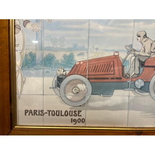 56 - Automobilia, a large framed print of one of the tiled panels from the Michelin building on the Fulha... 