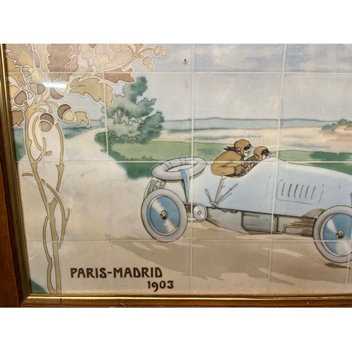 57 - Automobilia, a large framed print of one of the tiled panels from the Michelin building on the Fulha... 