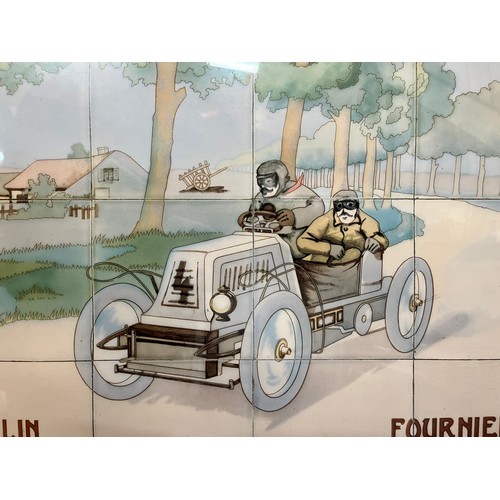 58 - Automobilia, a large framed print of one of the tiled panels from the Michelin building on the Fulha... 