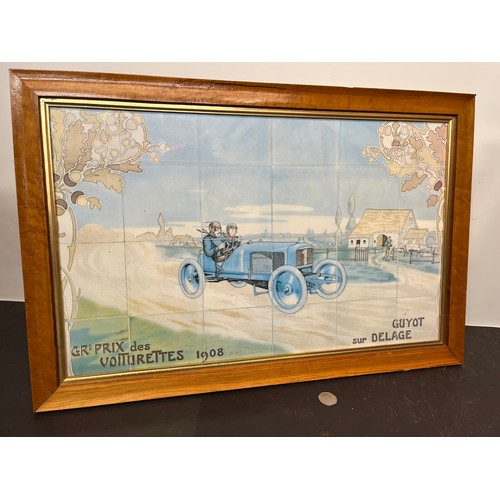 60 - Automobilia, a large framed print of one of the tiled panels from the Michelin building on the Fulha... 