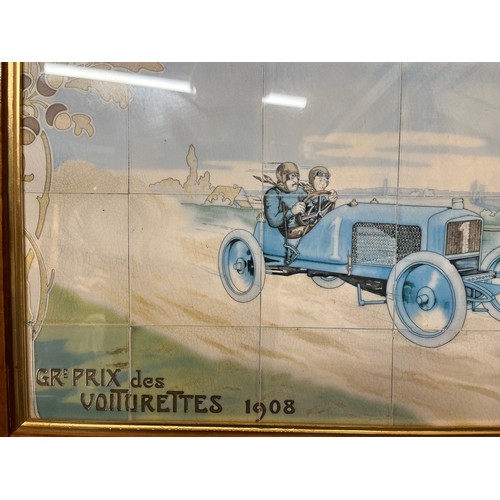 60 - Automobilia, a large framed print of one of the tiled panels from the Michelin building on the Fulha... 