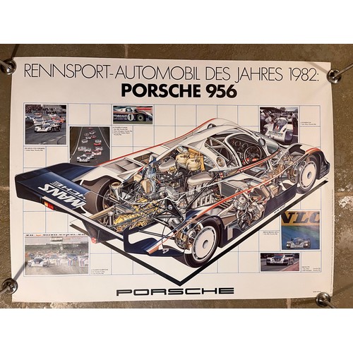 61 - Motoring ephemera, automobilia interest, large 1980’s Porsche factory produced poster for garage sho... 