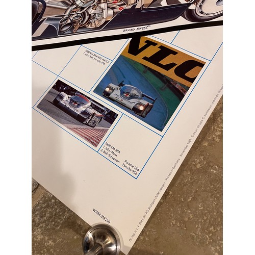 61 - Motoring ephemera, automobilia interest, large 1980’s Porsche factory produced poster for garage sho... 