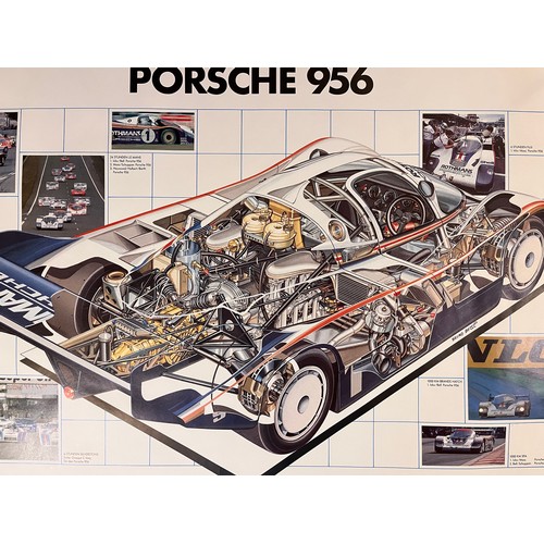 61 - Motoring ephemera, automobilia interest, large 1980’s Porsche factory produced poster for garage sho... 