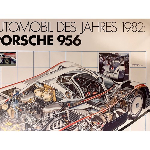 61 - Motoring ephemera, automobilia interest, large 1980’s Porsche factory produced poster for garage sho... 