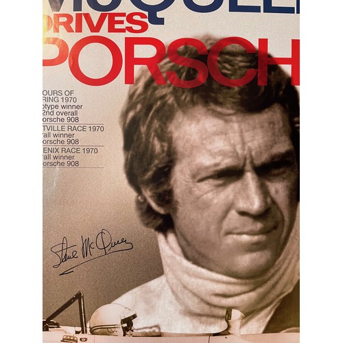 63 - Motoring ephemera, Steve McQueen and automobilia interest, a Porsche factory produced poster for gar... 