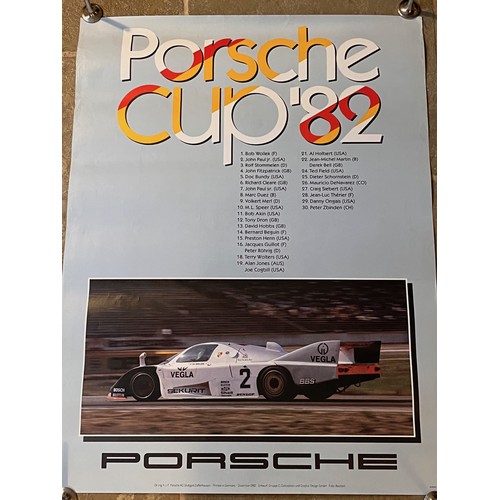 67 - Motoring ephemera, automobilia interest, a 1980’s Porsche factory produced advertising poster for pr... 