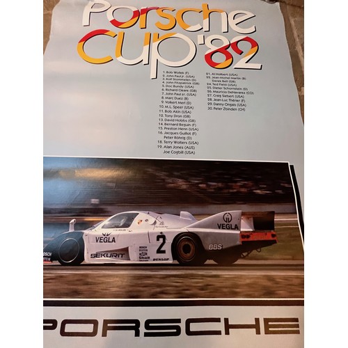 67 - Motoring ephemera, automobilia interest, a 1980’s Porsche factory produced advertising poster for pr... 