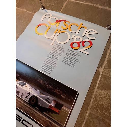 67 - Motoring ephemera, automobilia interest, a 1980’s Porsche factory produced advertising poster for pr... 