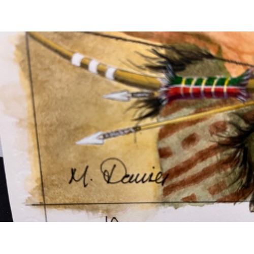 3 - Water colour and gouache painting of North American Indian Buffalo Bill Pawnee. The original artwork... 