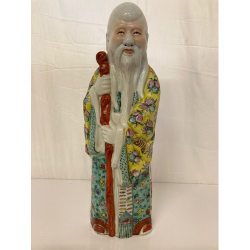 6 - Chinese ceramics, a famile rose figure of Shou Lao God of Longevity 16 inches high

Collection only,... 