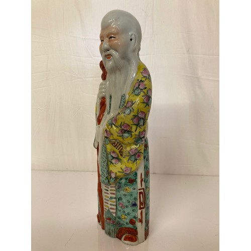 6 - Chinese ceramics, a famile rose figure of Shou Lao God of Longevity 16 inches high

Collection only,... 