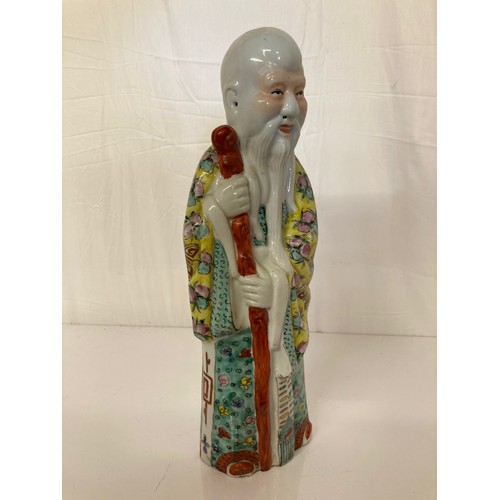 6 - Chinese ceramics, a famile rose figure of Shou Lao God of Longevity 16 inches high

Collection only,... 