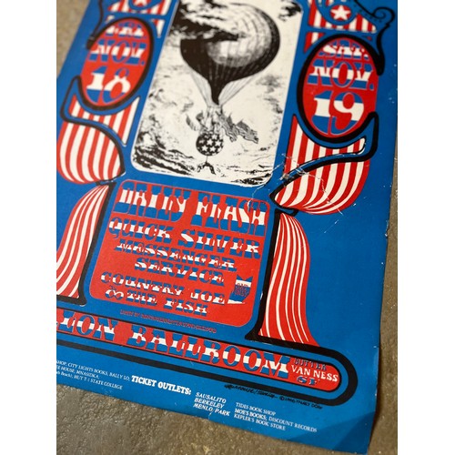 319 - Ephemera, 1960’s psychedelic music concert poster at the Avalon Ballroom in San Francisco. 53 cm x 3... 