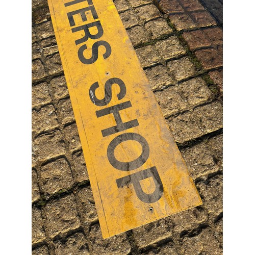 179 - Large industrial aluminium signage, Carpenters Shop, 1.83 m long x 30 cm high.

This lot is collecti... 