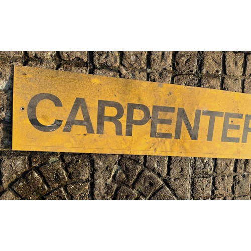 179 - Large industrial aluminium signage, Carpenters Shop, 1.83 m long x 30 cm high.

This lot is collecti... 