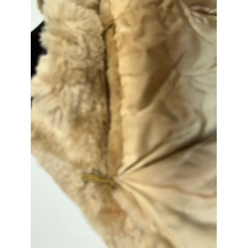 110 - Vintage fashion, a ladies Dr Zhivago style Beaver Fur coat with detachable hood.

Arm pit to end of ... 