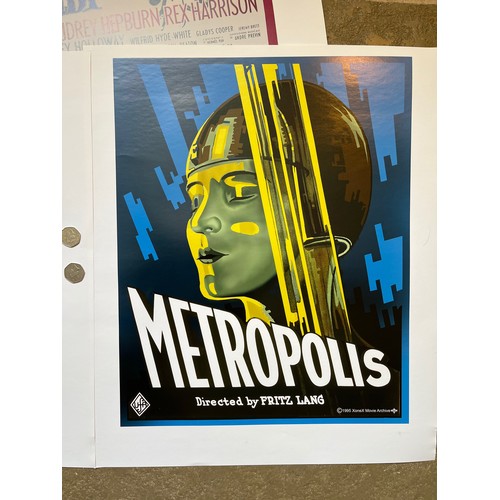 342 - Film posters, five quality prints of iconic movie posters, Metropolis, peter Pan, Son of Frankenstei... 