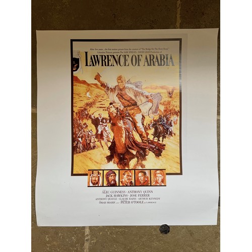 343 - Film posters, five quality prints of iconic movie posters, Lawrence of Arabia, An American in Paris ... 