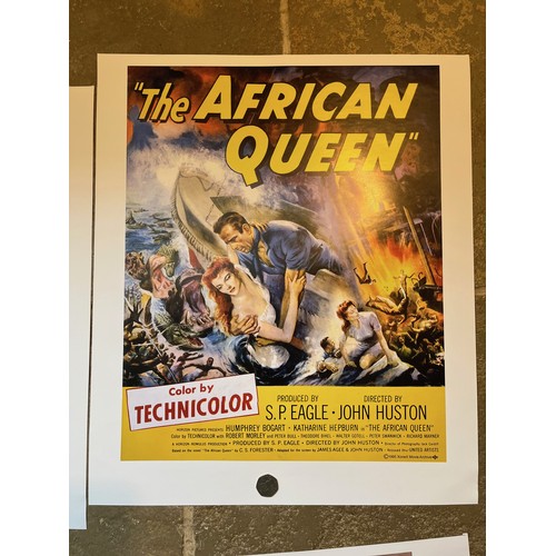 345 - Film posters, six quality prints of iconic movie posters, For a Few Dollars More, The African Queen,... 