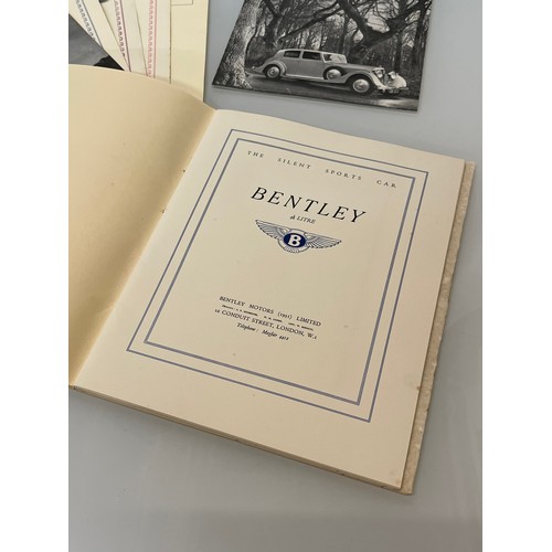 21 - Motoring ephemera, a pre war Bentley motor car sales brochures.

This lot is available for in-house ... 