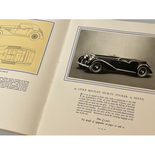 21 - Motoring ephemera, a pre war Bentley motor car sales brochures.

This lot is available for in-house ... 