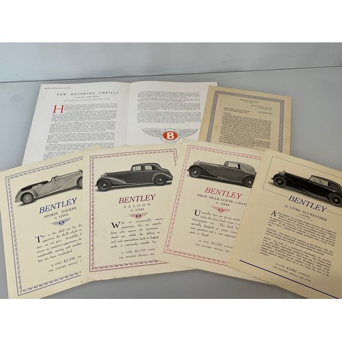 21 - Motoring ephemera, a pre war Bentley motor car sales brochures.

This lot is available for in-house ... 