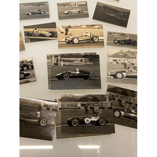 32 - Automobilia, a collection of period 1960’s motor racing photographs Lotus Ferrari BRM etc, 19 in all... 