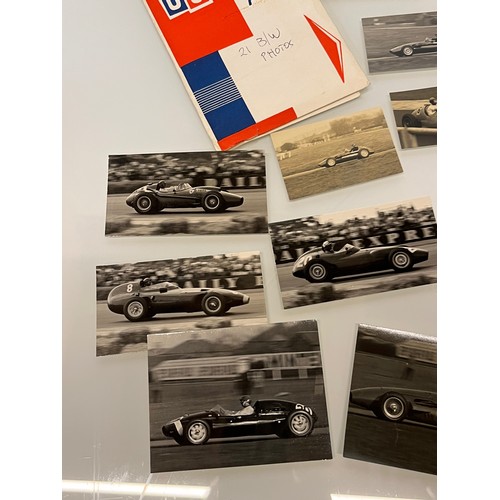 32 - Automobilia, a collection of period 1960’s motor racing photographs Lotus Ferrari BRM etc, 19 in all... 