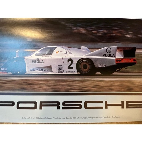 67 - Motoring ephemera, automobilia interest, a 1980’s Porsche factory produced advertising poster for pr... 