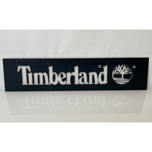 108 - Shop advertising sign, a Timberland point of sale sign with opaque lettering for back lighting. 22 i... 