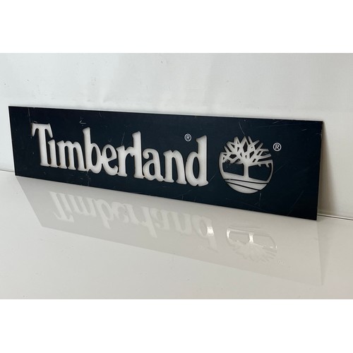 108 - Shop advertising sign, a Timberland point of sale sign with opaque lettering for back lighting. 22 i... 