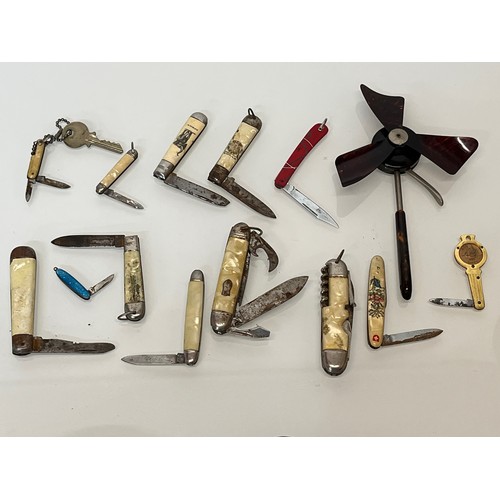 121 - Pocket knives a collection of folding tools etc 14 in all.

This lot is available for in-house shipp... 