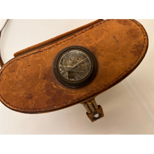 131 - Carl Zeiss 12x 50 cased binoculars a/f and a leather case with fitted compass by Bausch & Lomb of Ne... 