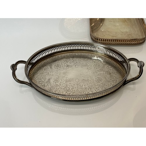 132 - Plated table wares, three serving trays

This lot is available for in-house shipping