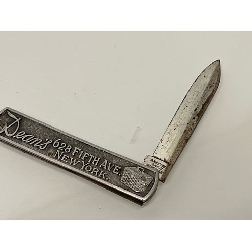 137 - Advertising pocket knife Deans of NY

This lot is available for in-house shipping