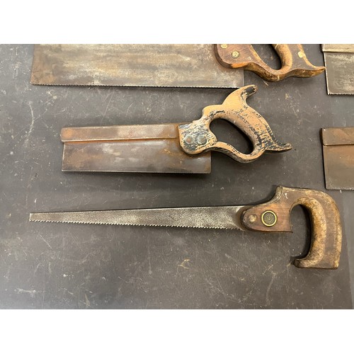 159 - Tools, collection of wood working tools, carpenters saws 11 in all.

This lot is available for in-ho... 