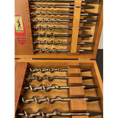 161 - Tools, collection of wood working tools, Cased set of carpenters drill bits.

This lot is available ... 