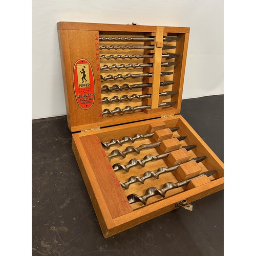 161 - Tools, collection of wood working tools, Cased set of carpenters drill bits.

This lot is available ... 