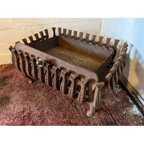 192 - Architectural salvage, cast iron fire basket with an insert, 18 inches x 13 inches.

This lot is col... 