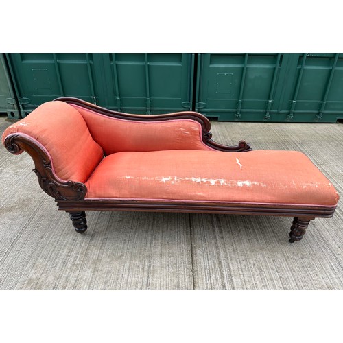 196 - Victorian Chaise Lounge with nicely figured Rosewood frame sections.

This lot is collection only